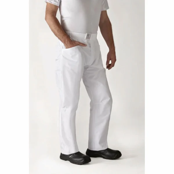 Sortie 😉 Pantalon de Cuisine Mixte Blanc ARENAL T.1 Robur ⭐ Livraison Standard/Rapide 1