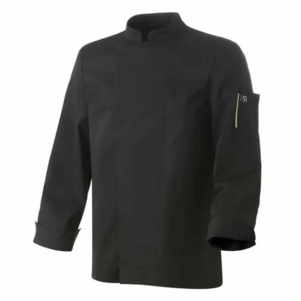 Coupon 😉 Veste de Cuisine Mixte Noire Parement NERO T.5 Robur manches longues 🤩 ﻿soldes 1